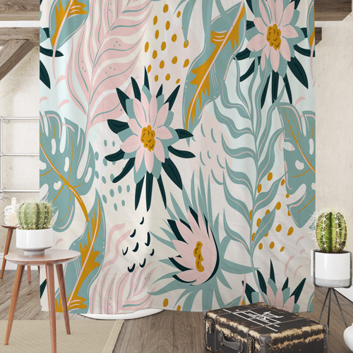 East Urban Home Floral Shower Curtain Wayfair